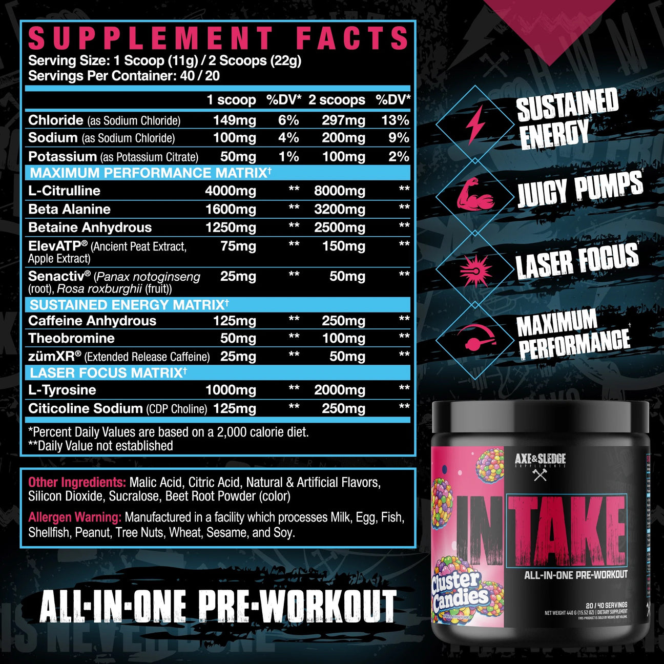 Intake Pre Workout ingredient label 3
