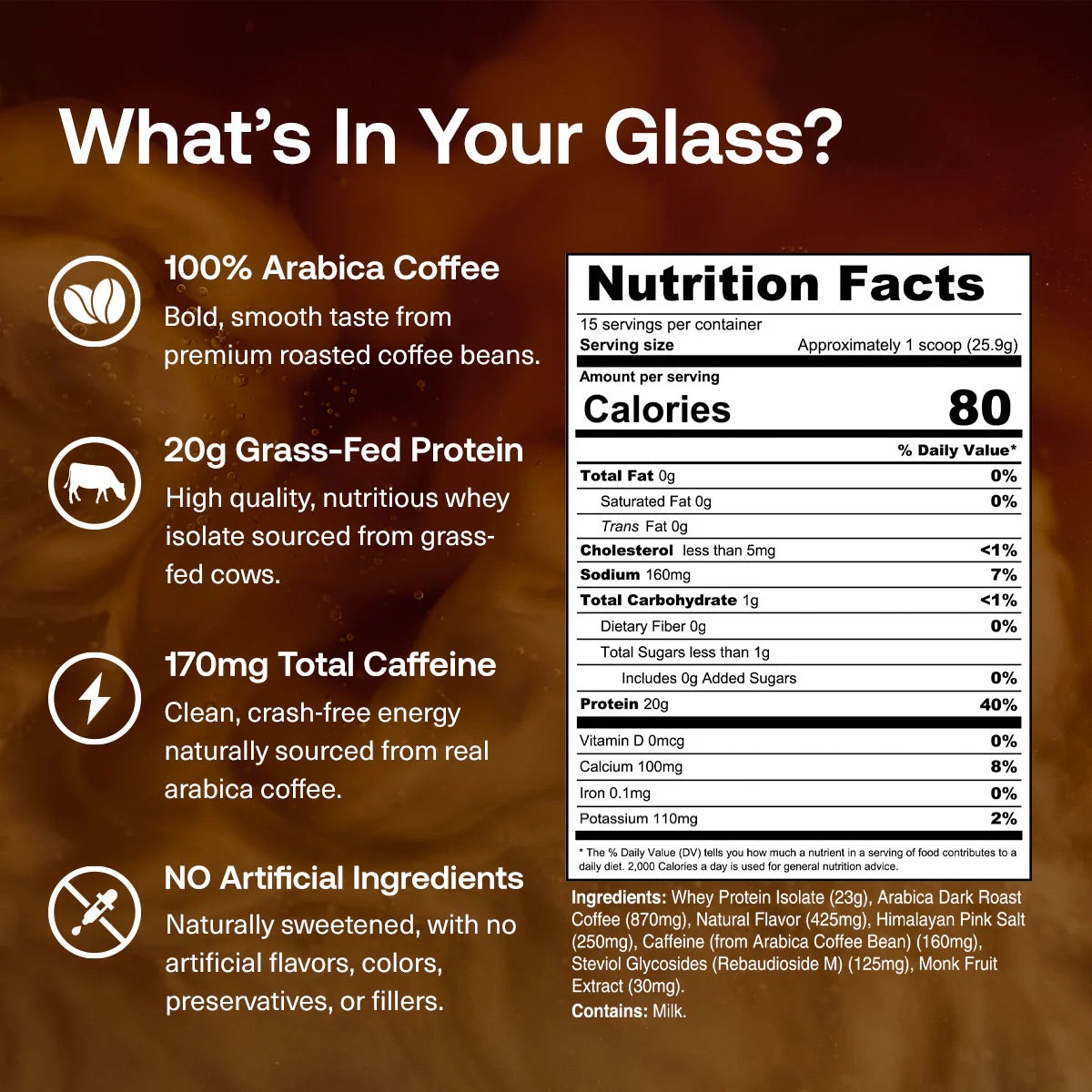 Transparent Labs Protein Coffee ingredient label