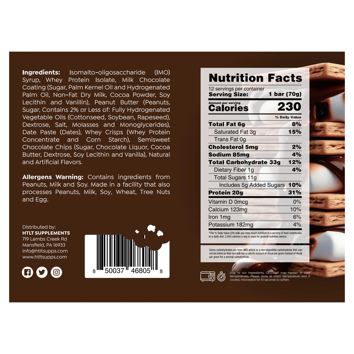 HTLT Cico Protein Bars ingredient label 4