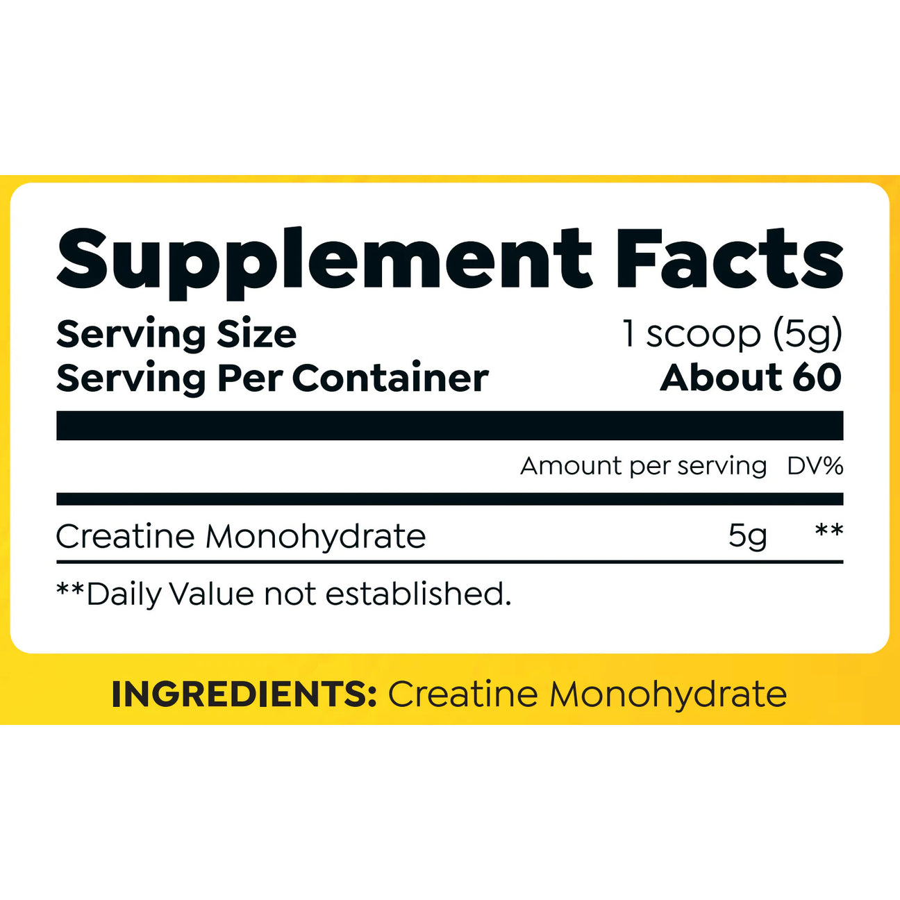 HTLT Creatine Monohydrate ingredient label