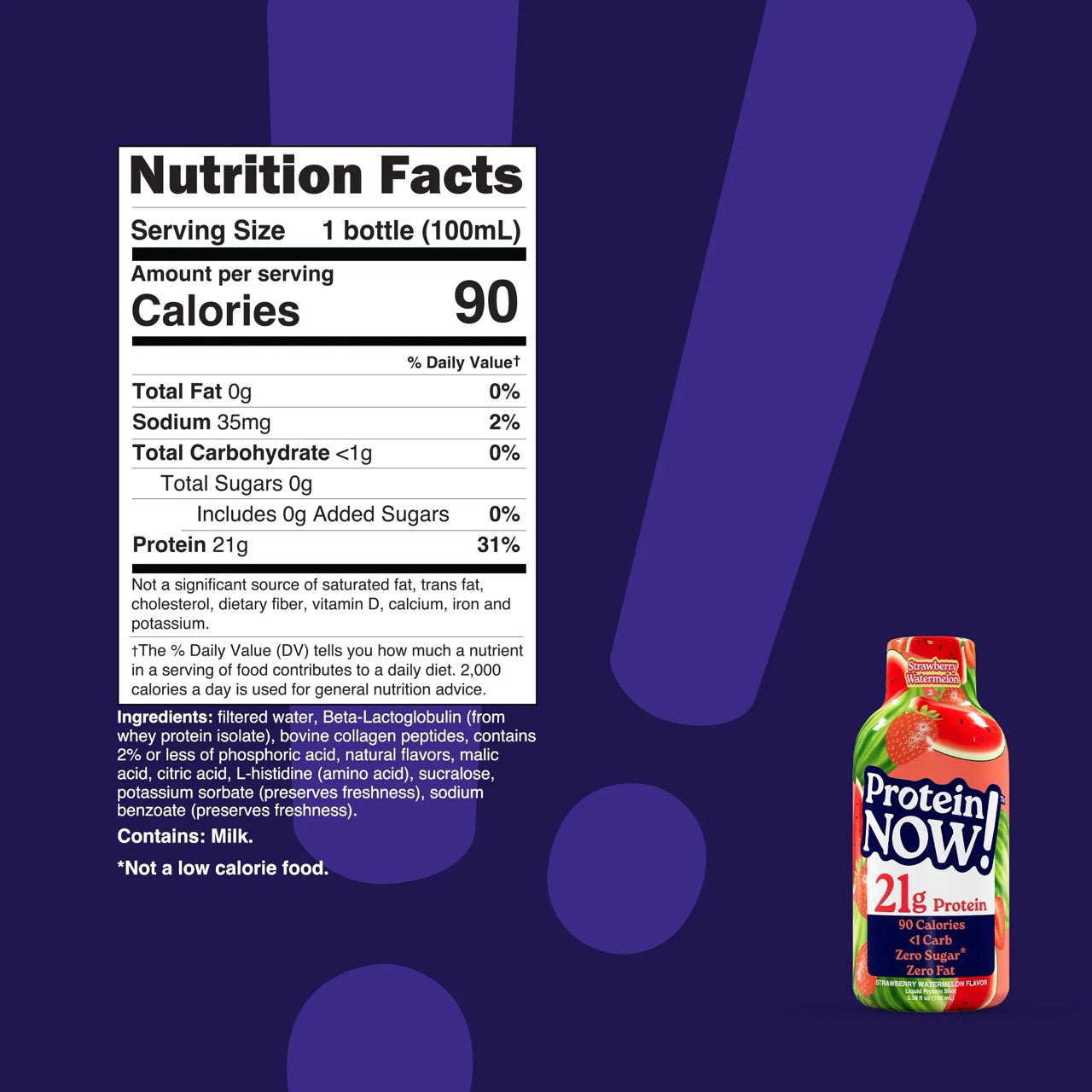 NutraBio Protein Now! Protein Shot ingredient label 2