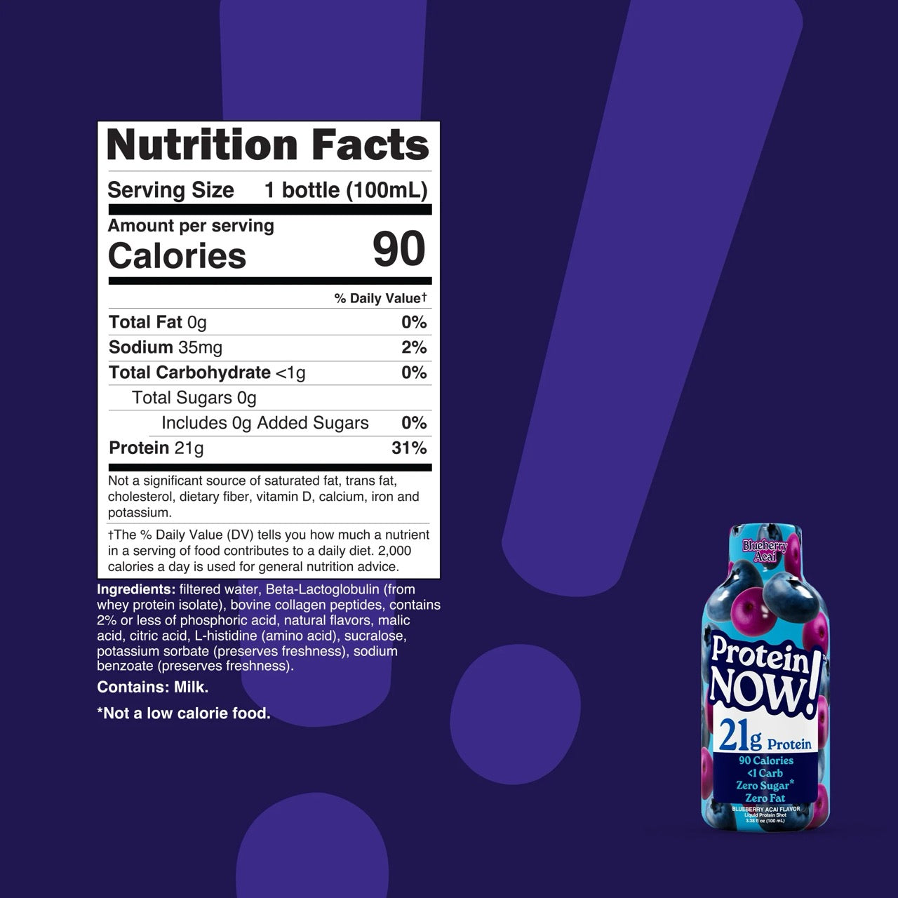 NutraBio Protein Now! Protein Shot ingredient label 3