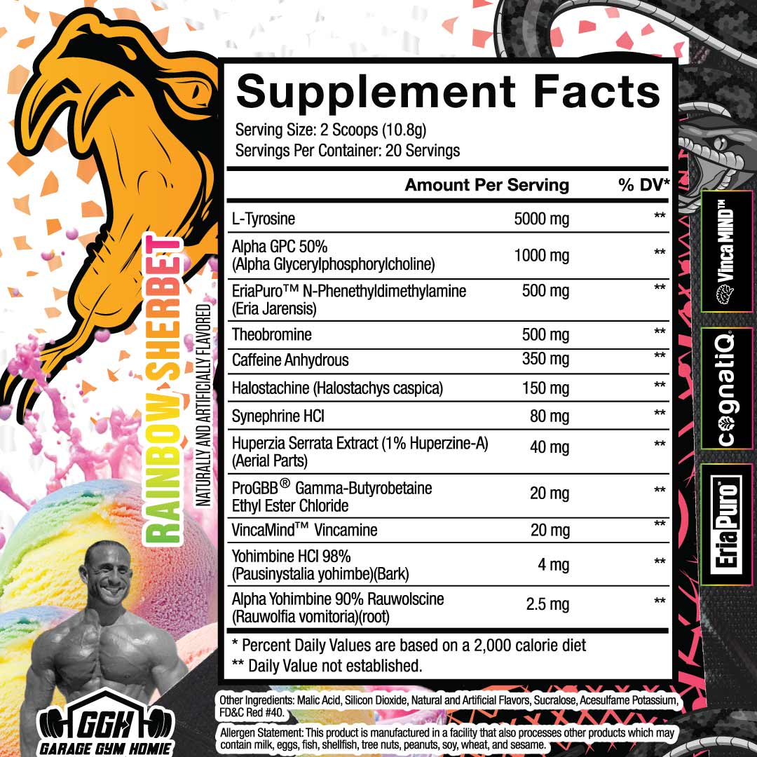 Tweak Pre Workout ingredient label 5
