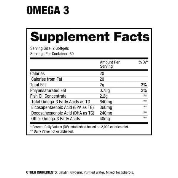 Dragon Pharma Omega3 ingredient label