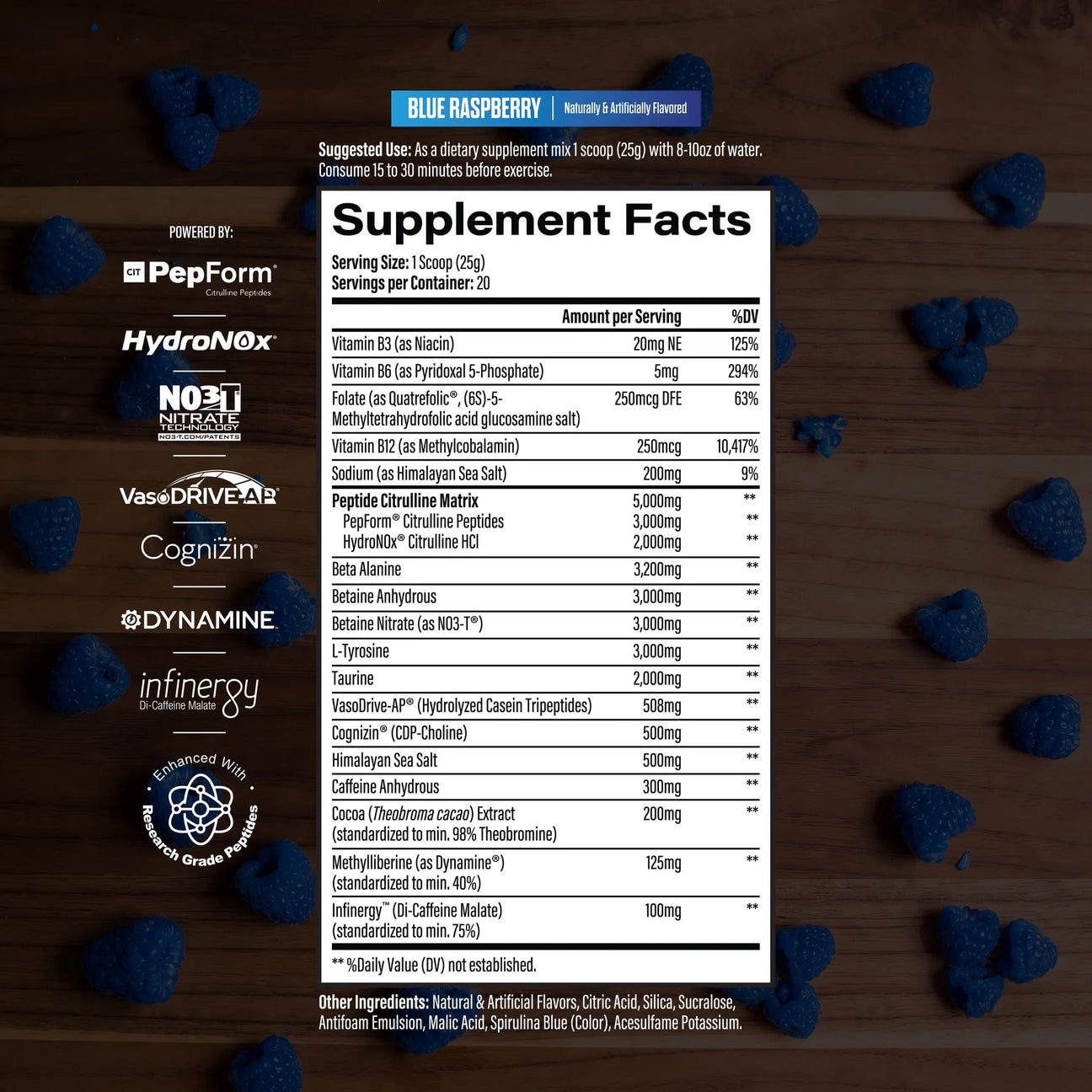Infinis Pre Peptide 226 ingredient label