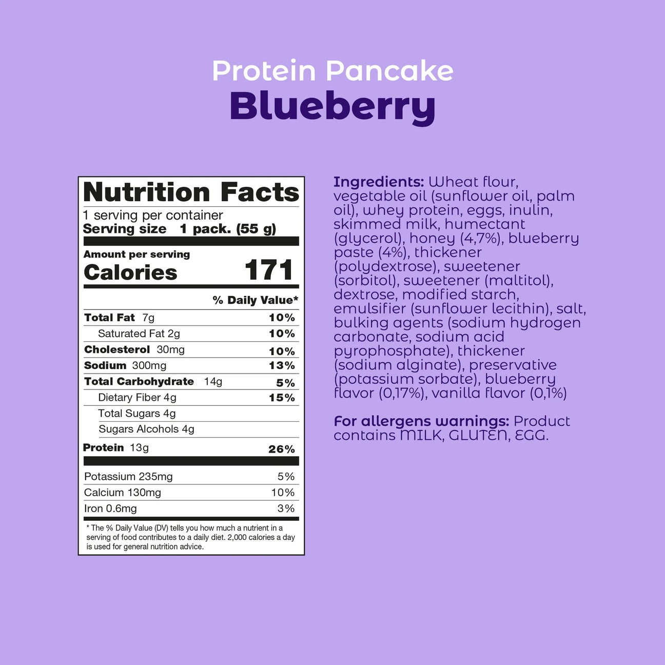 Smarter Snacks Protein Pancakes ingredient label 2