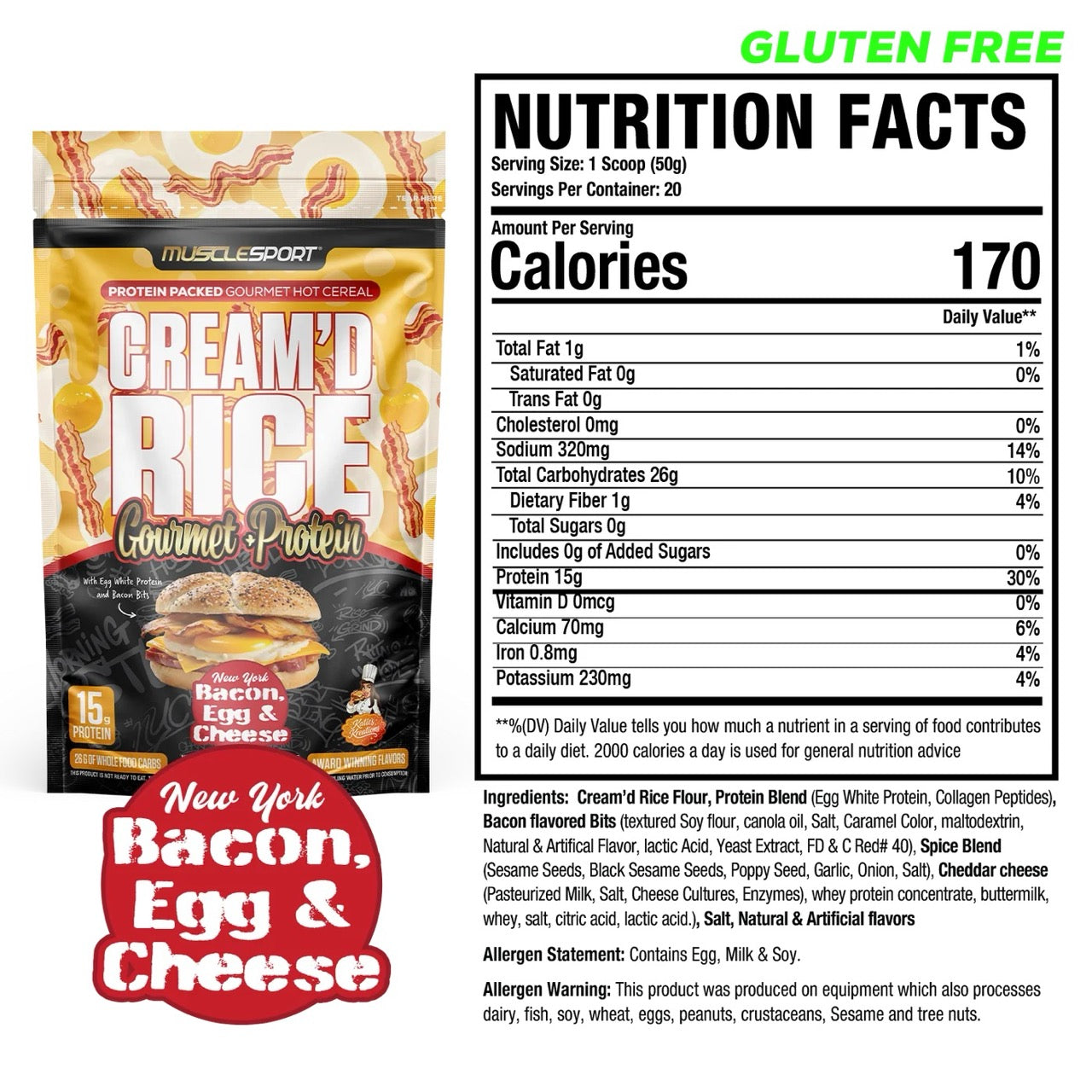 MuscleSport Cream'd Rice ingredient label 6