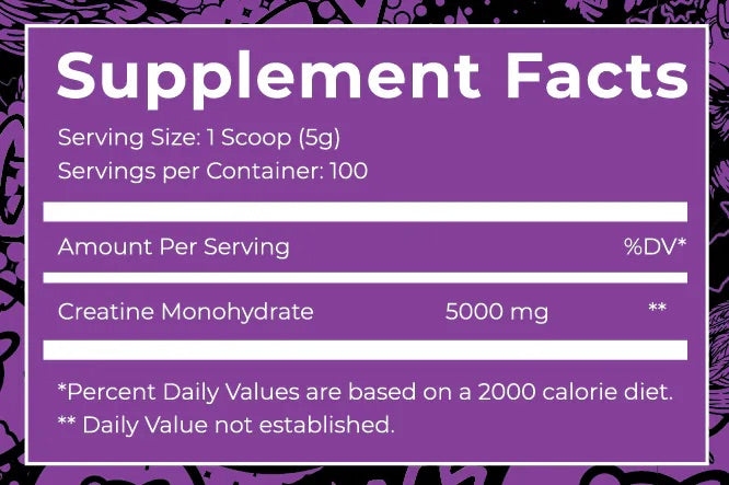 Dark Labs Creatine ingredient label