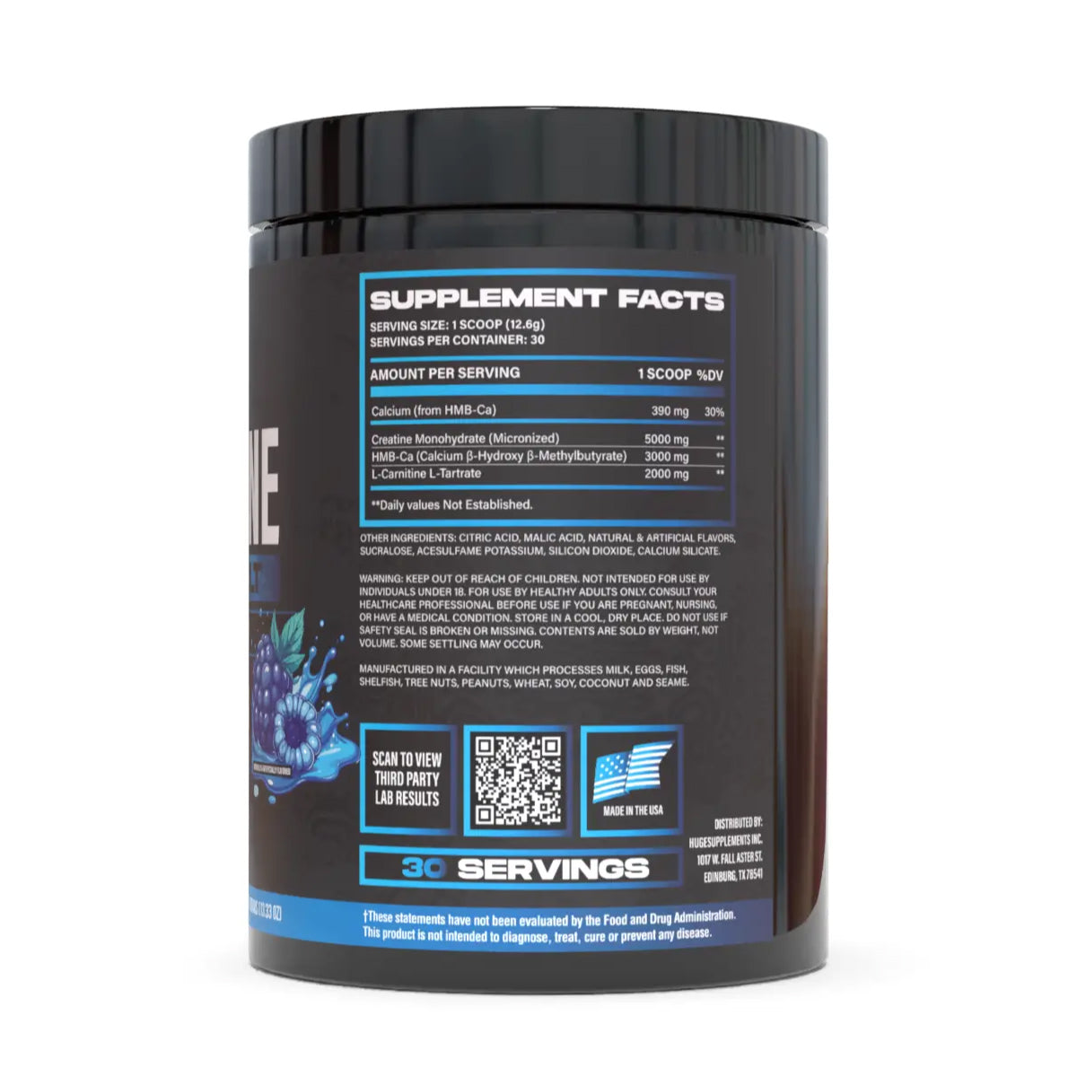 Creatine HMB LCLT ingredient label