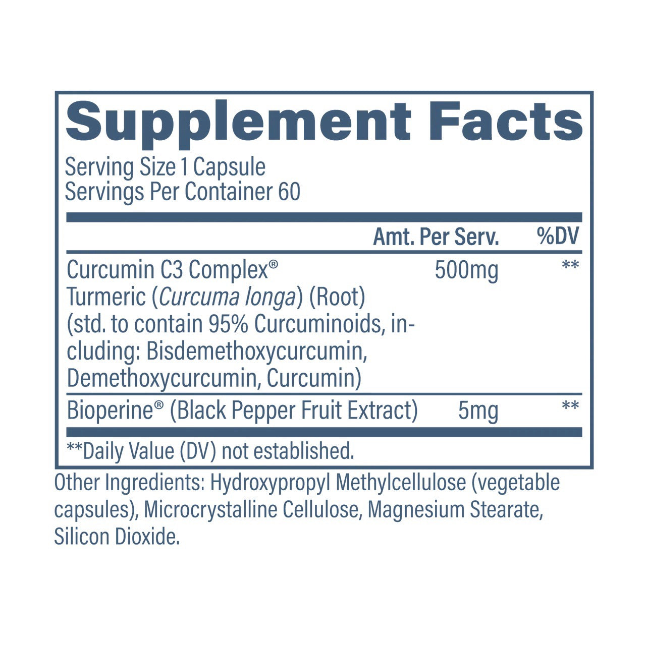 Revive Curcumin C3 Complex® ingredient label
