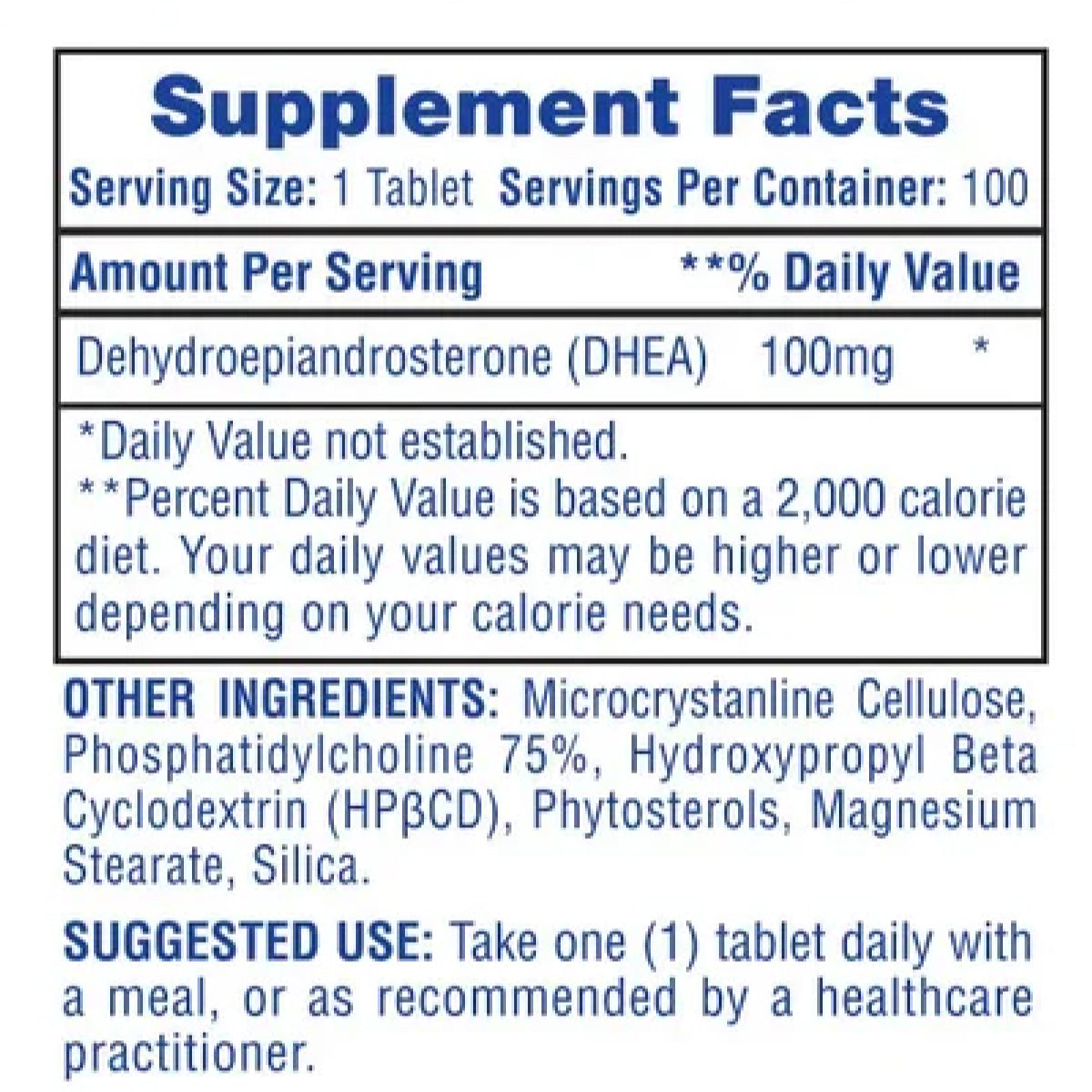 Hi Tech DHEA ingredient label 3