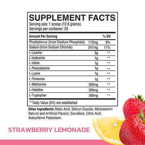 Raw Nutrition EAA ingredient label 4
