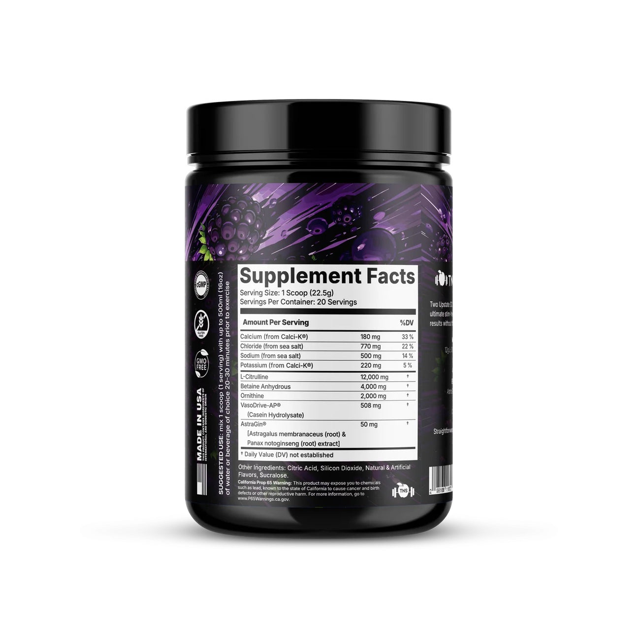 Enjoy The Pump Pre Workout ingredient label
