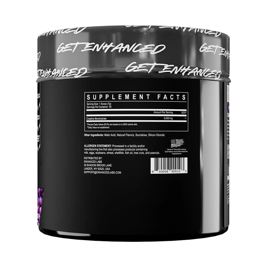 Enhanced Labs Creatine Monohydrate ingredient label 2