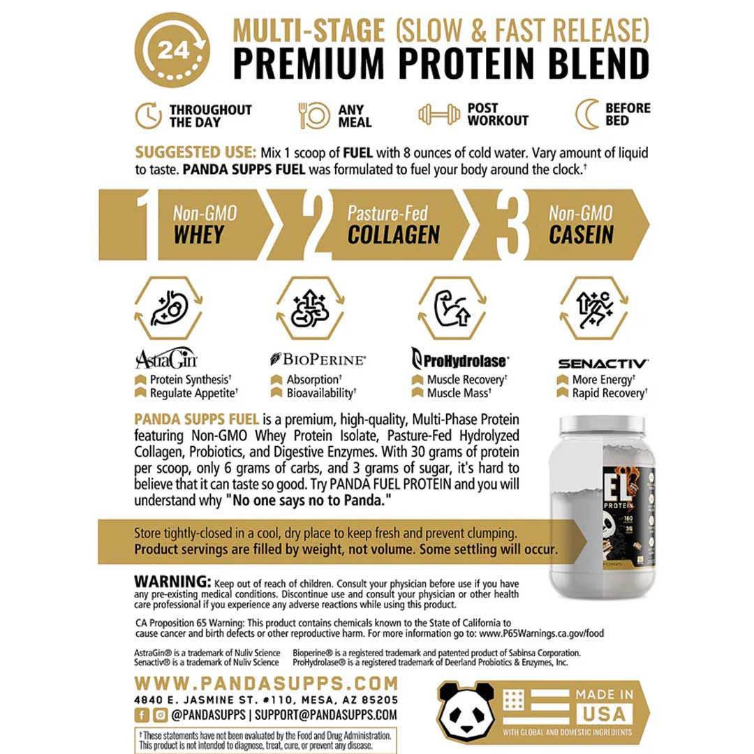 Panda Fuel Protein Blend ingredient label 3