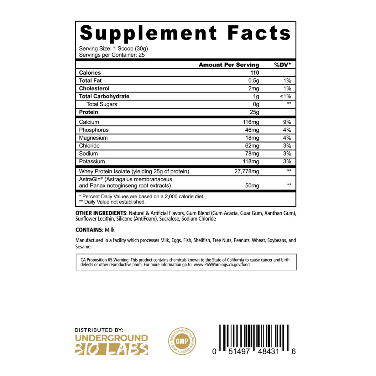 Panda Fuel-Iso Whey Protein Isolate ingredient label 6