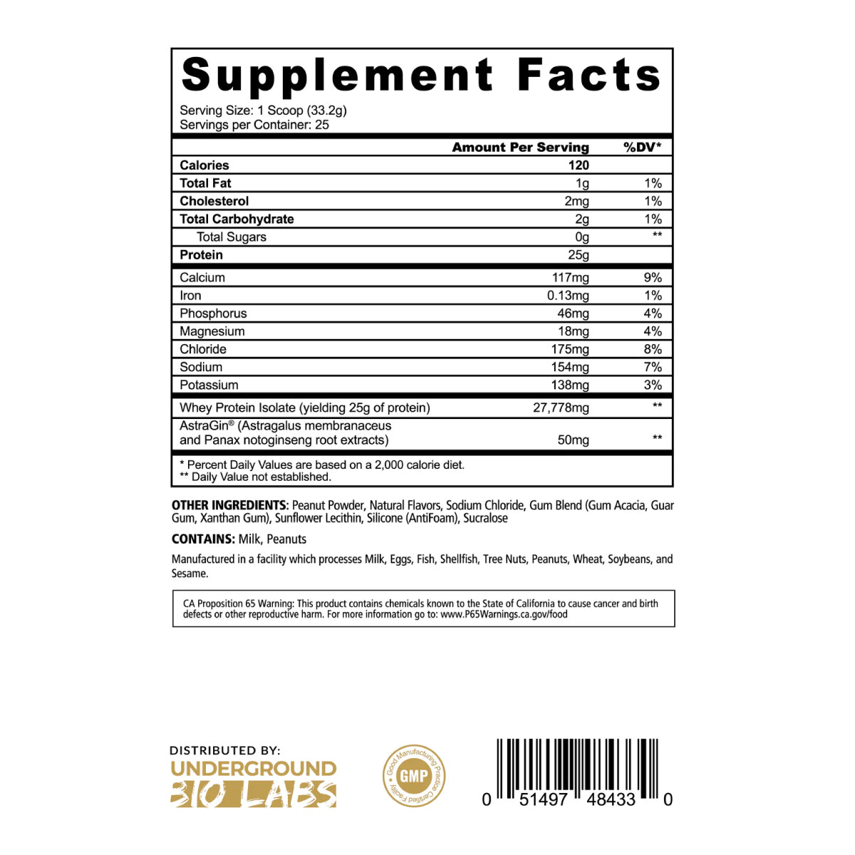 Panda Fuel-Iso Whey Protein Isolate ingredient label 4