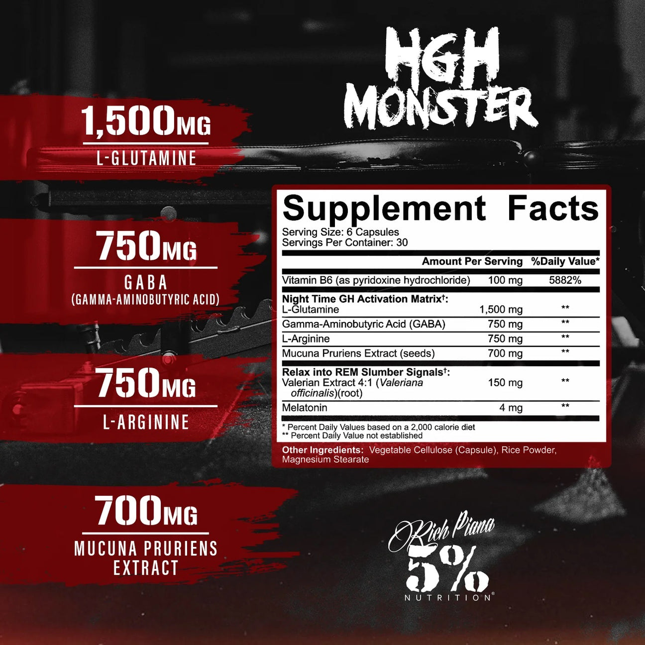 HGH Monster ingredient label 2