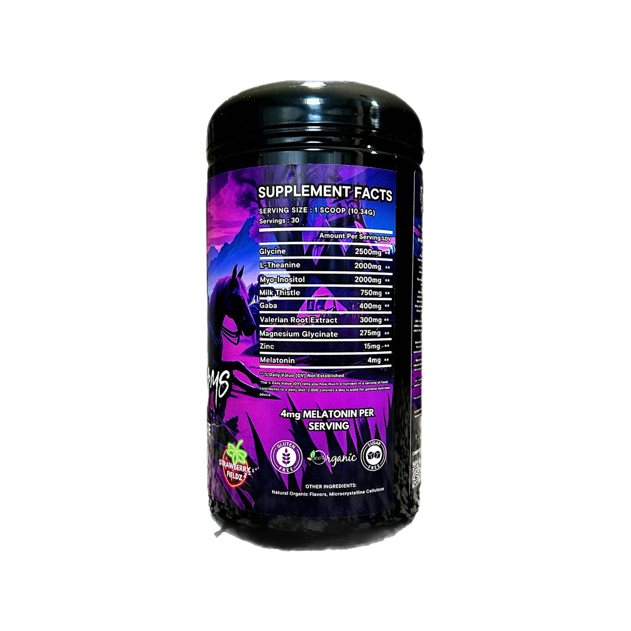 Stampede Dreams Sleep Aid ingredient label