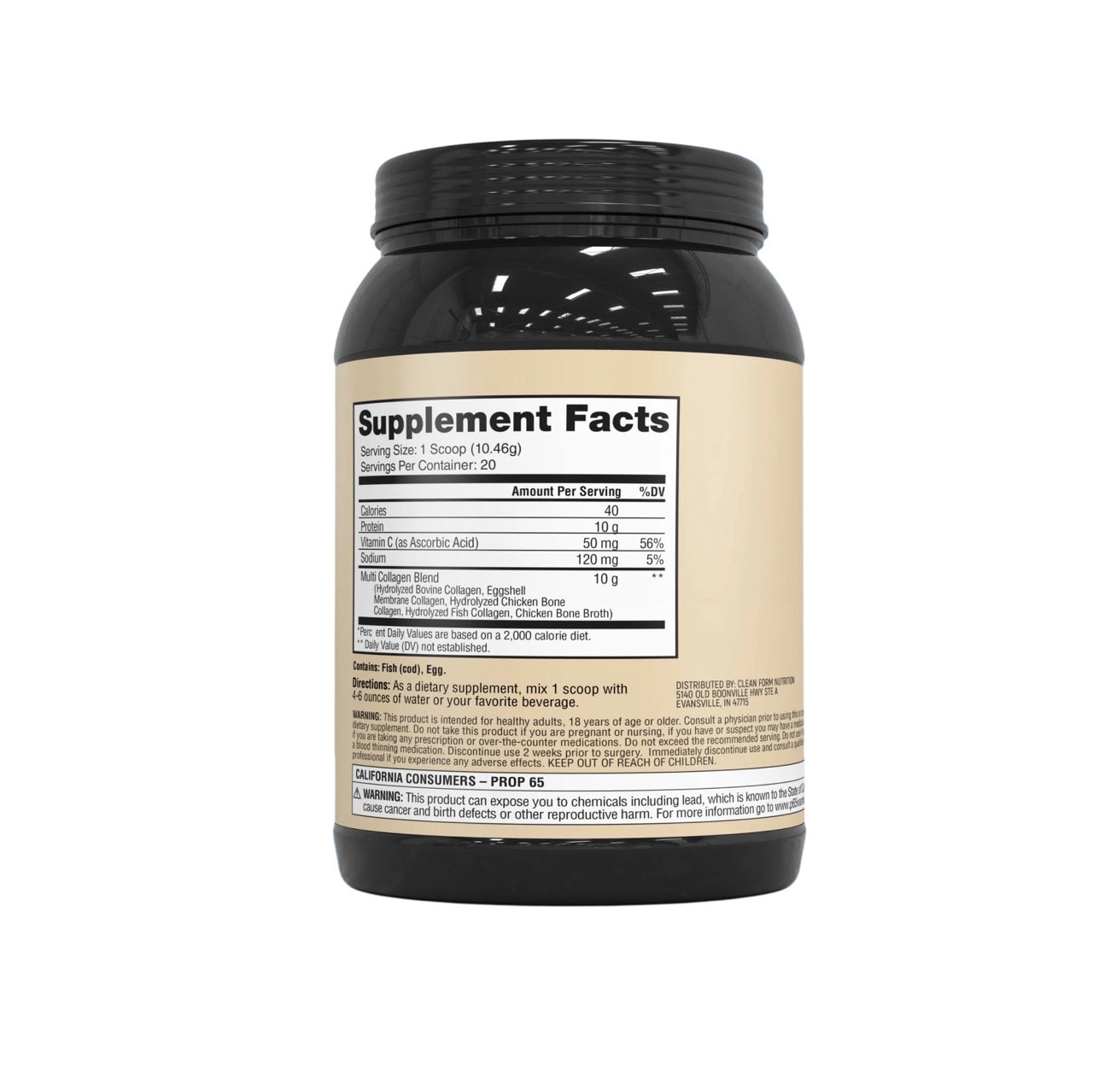 Iron Feather Collagen ingredient label