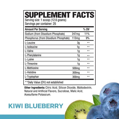 Raw Nutrition EAA ingredient label 3