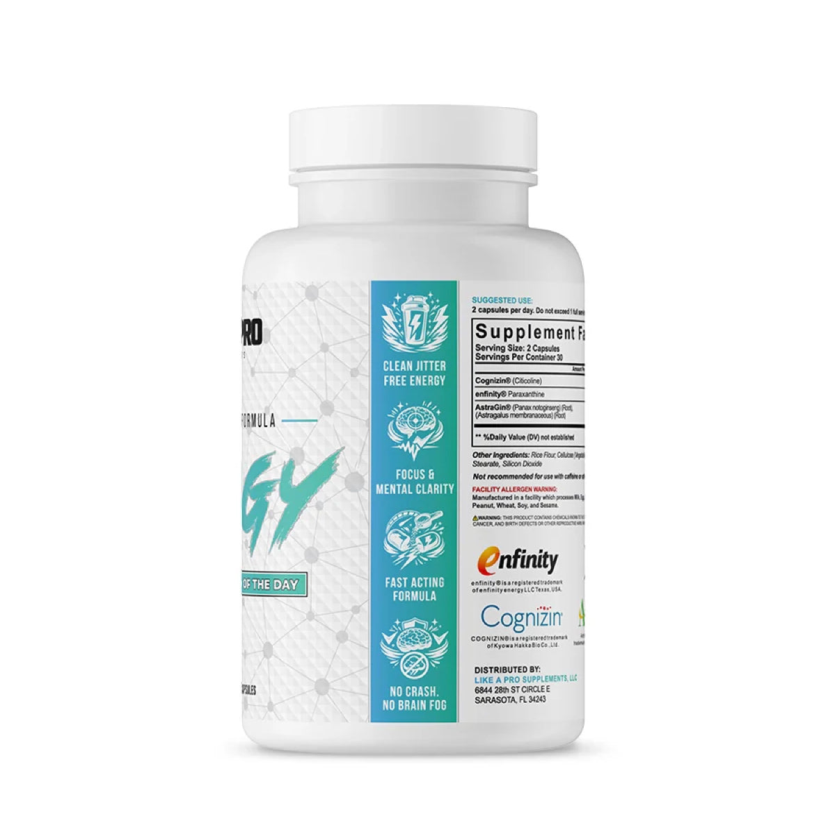 Like A Pro ENRGY ingredient label 2