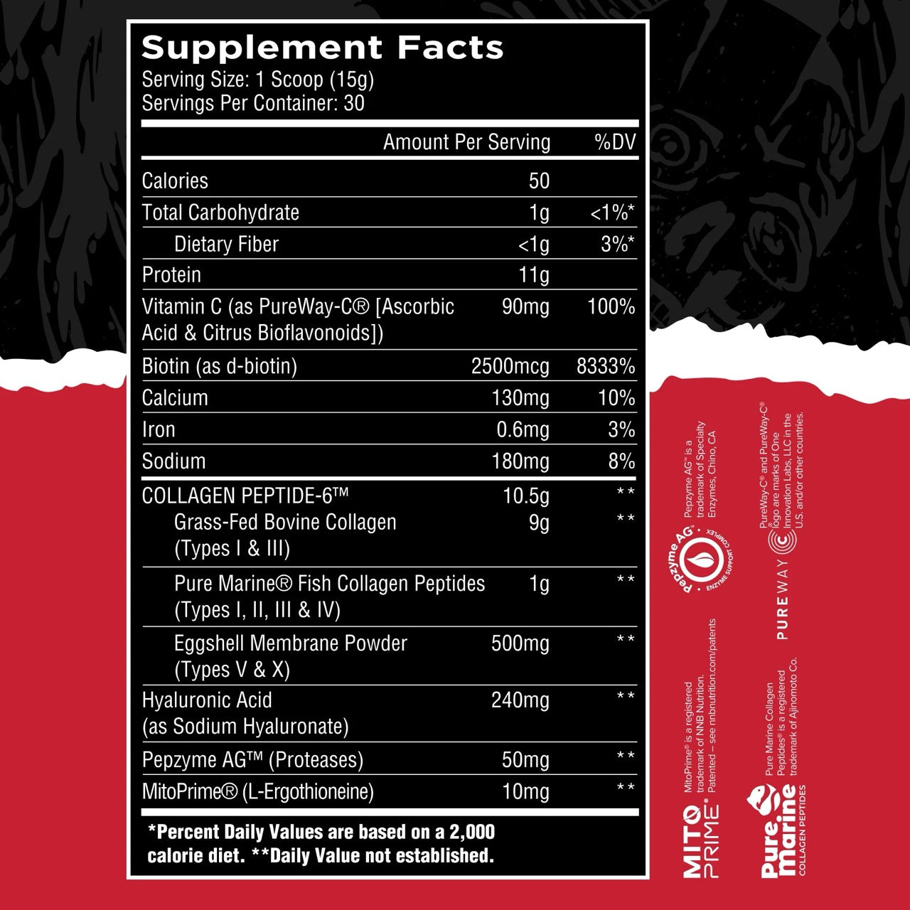 Unmatch Collagen Peptide-6 ingredient label
