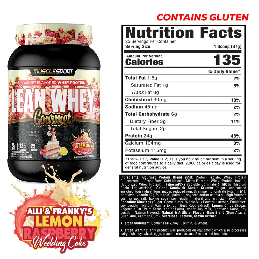 MuscleSport Lean Whey ingredient label 2