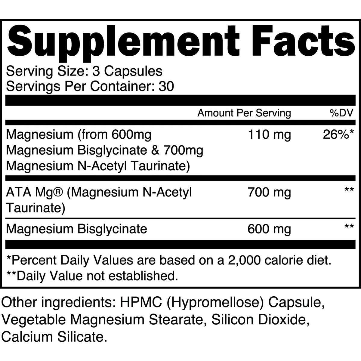 Transparent Labs Mag AM + PM ingredient label