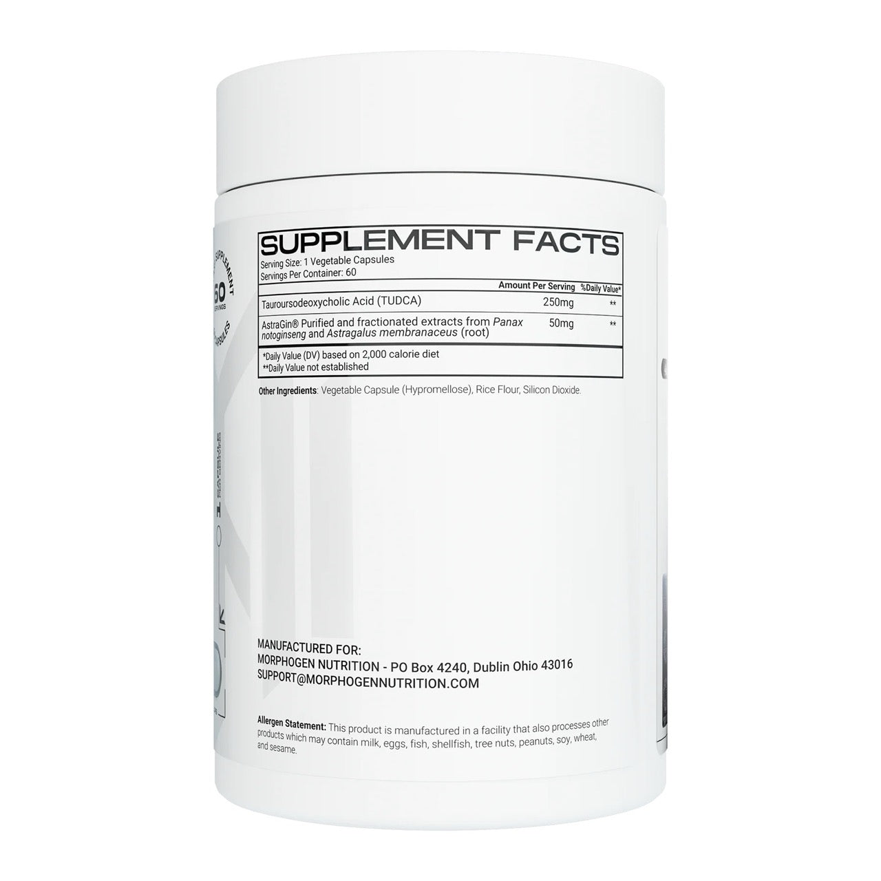 MorphoGen Tudca ingredient label