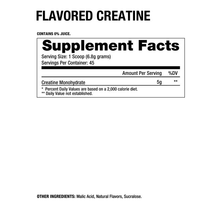Dragon Pharma Creatine Monohydrate ingredient label