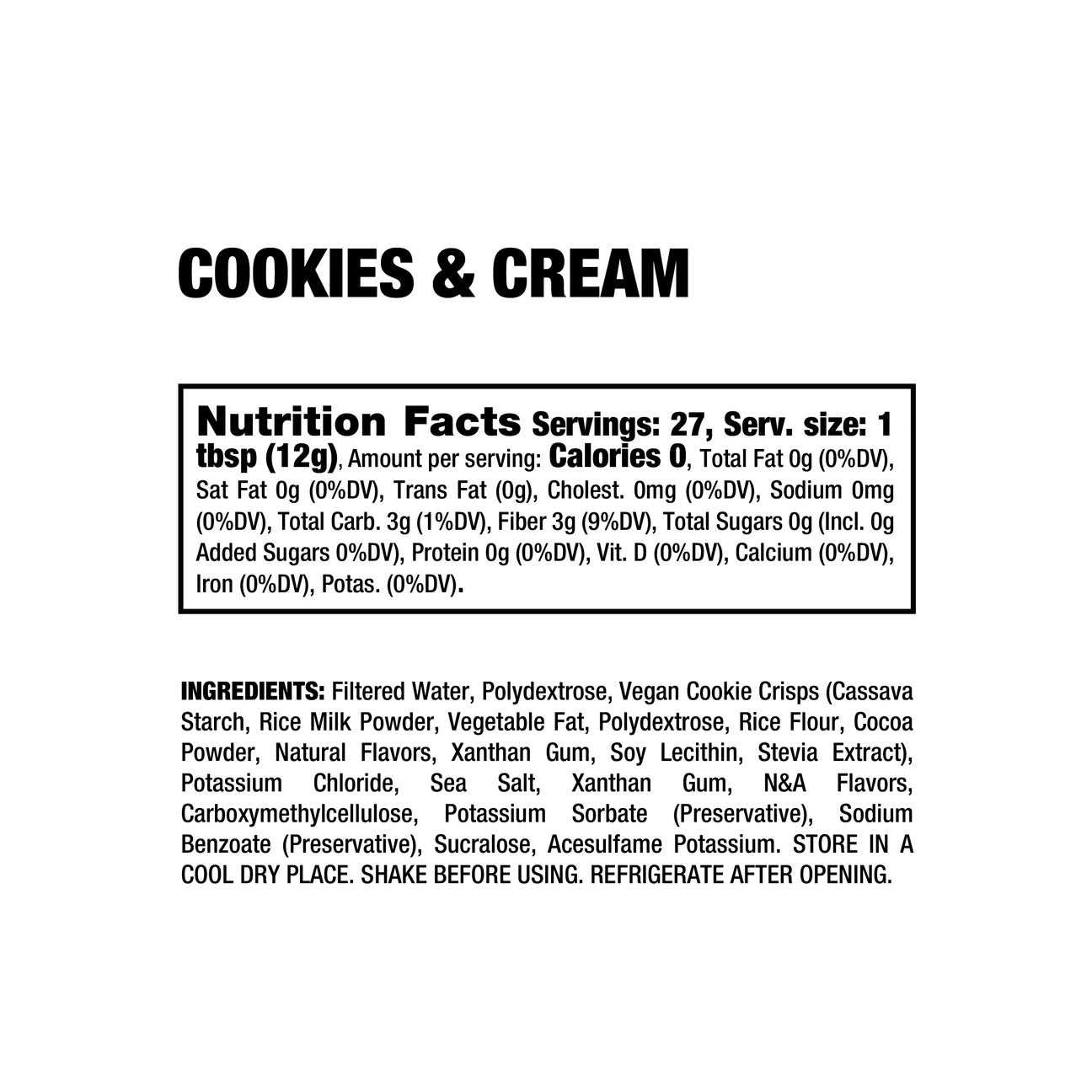 Dragon Dips ingredient label 2