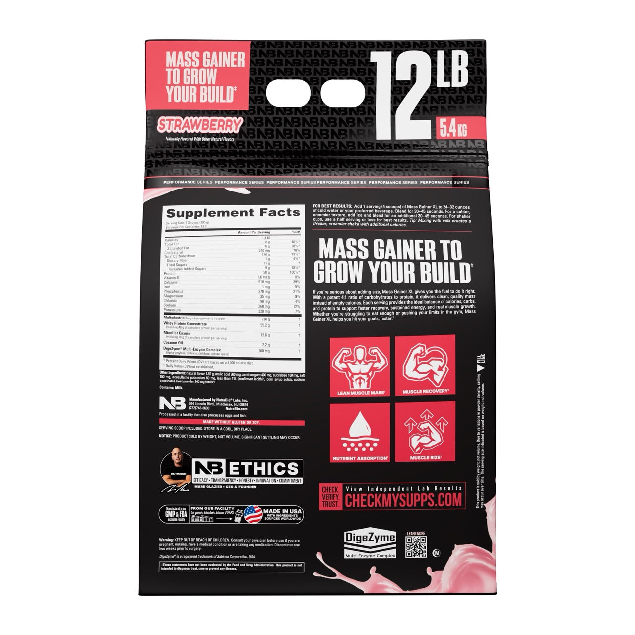 NutraBio Mass Gainer XL – NutriCartel