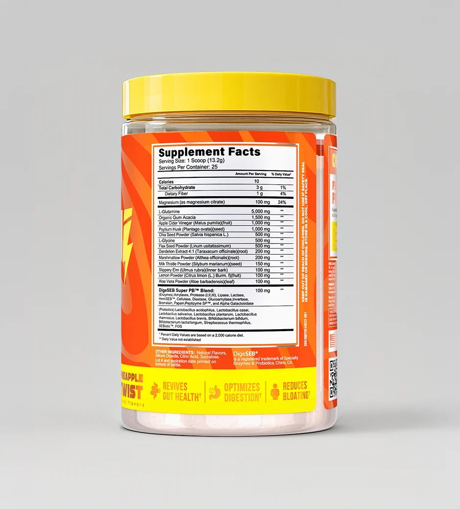 OMMI Holy Revive! Daily Gut Health ingredient label