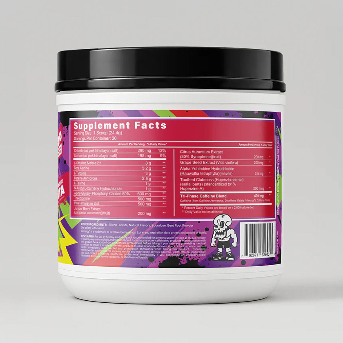 OMMI Pre Workout ingredient label