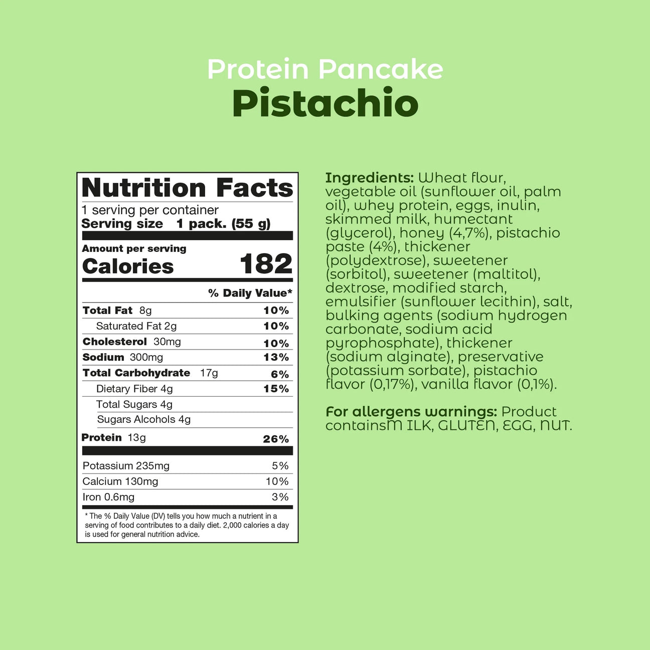 Smarter Snacks Protein Pancakes ingredient label 3