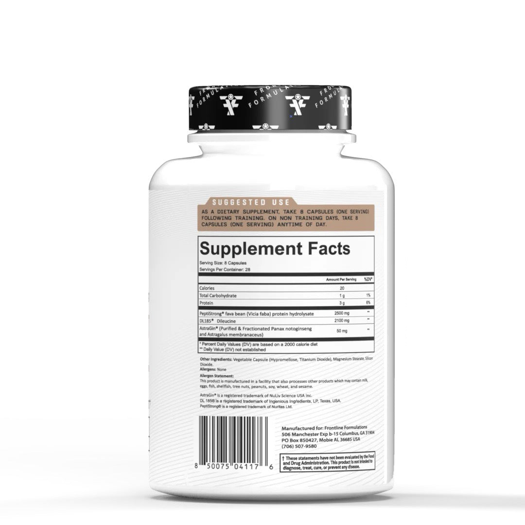Frontline Project Peptide+ ingredient label