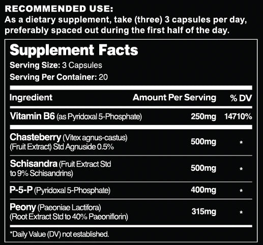 Leviathan Prolactin Guard ingredient label