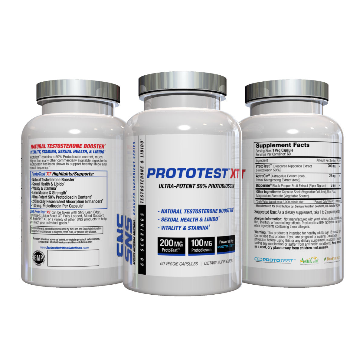 SNS PrototestXT ingredient label