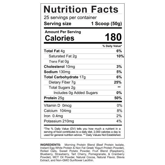 Gaspari Quick Meal MRP ingredient label