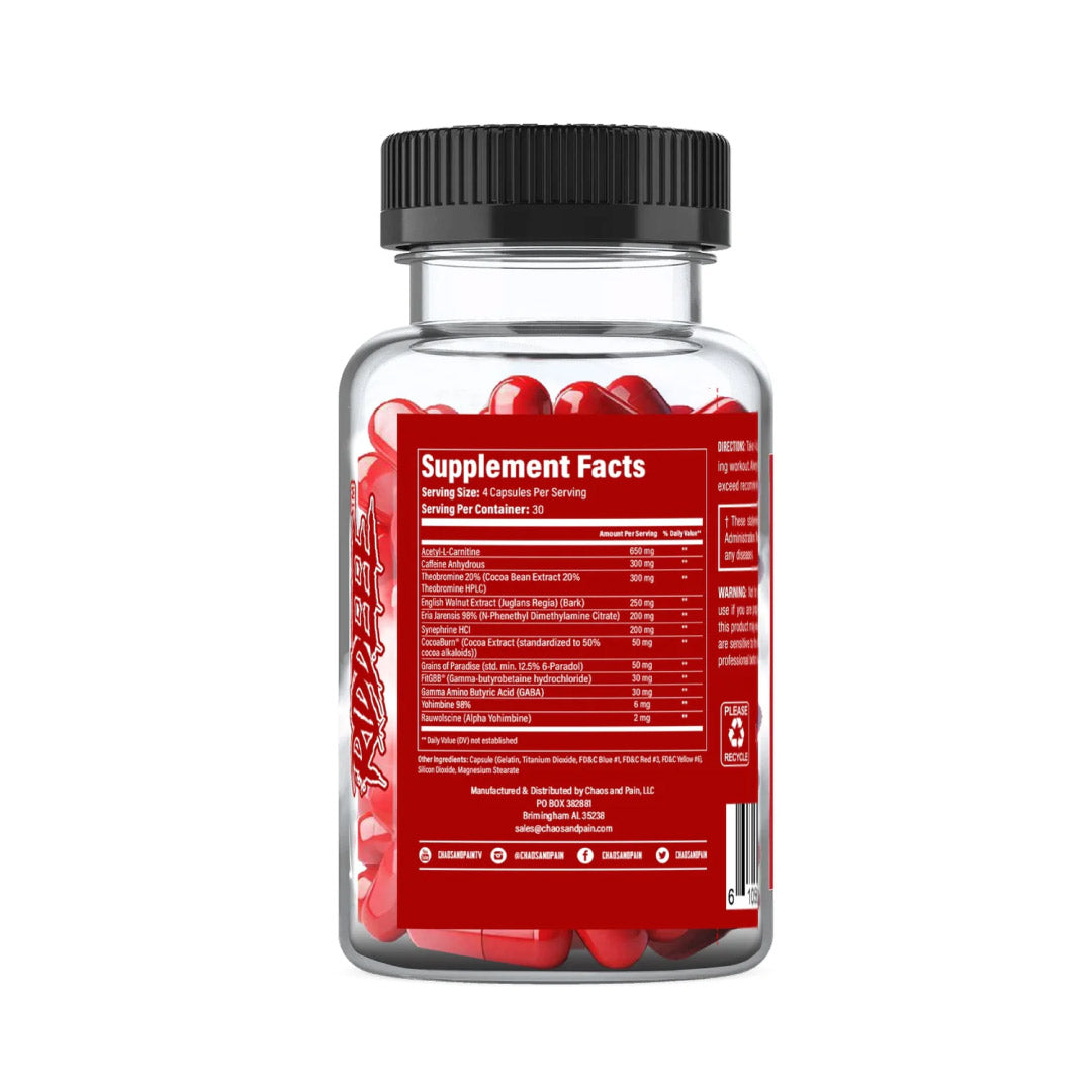 Red Sky Fat Burner ingredient label 3