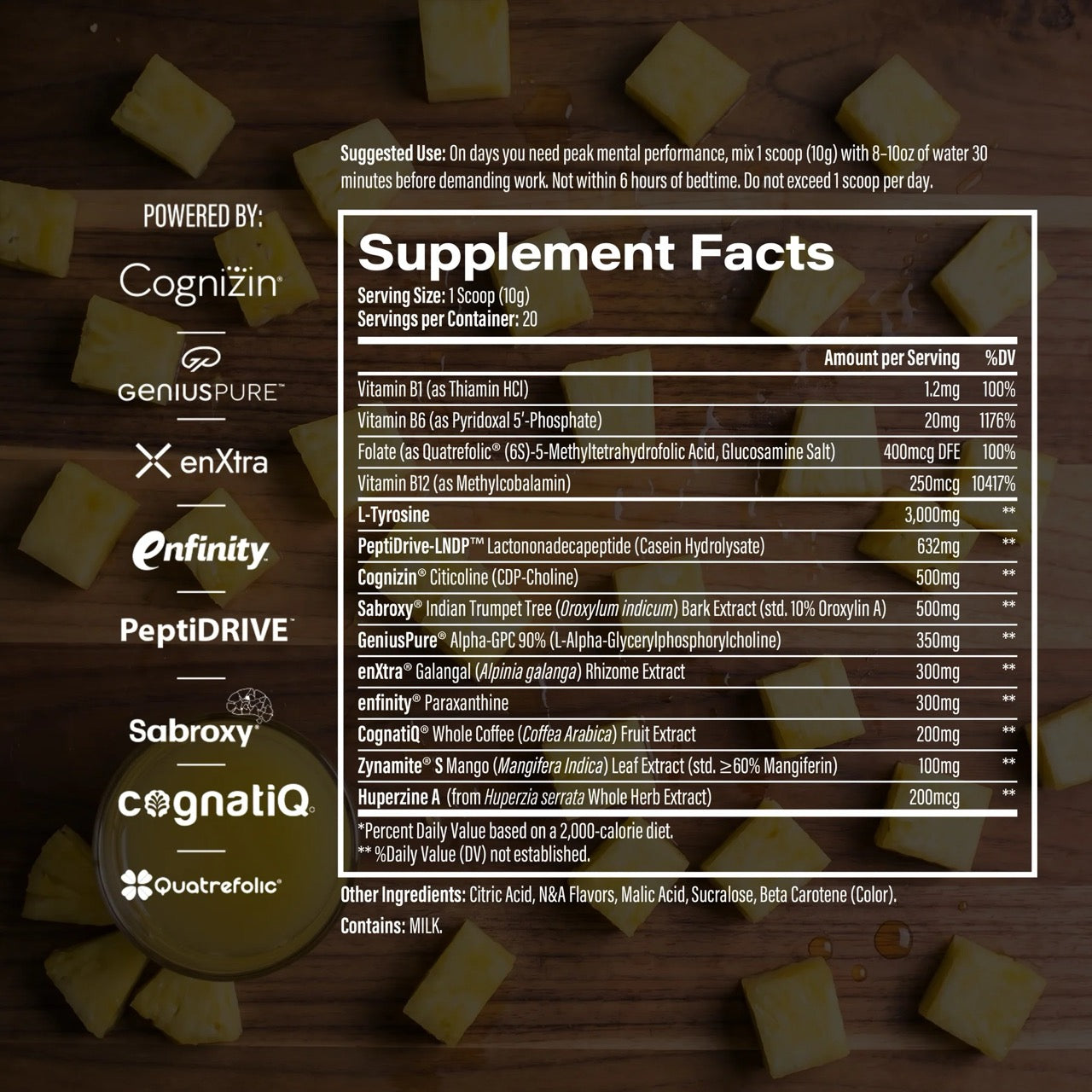 Infinis Cognition Peptide 143 ingredient label 2