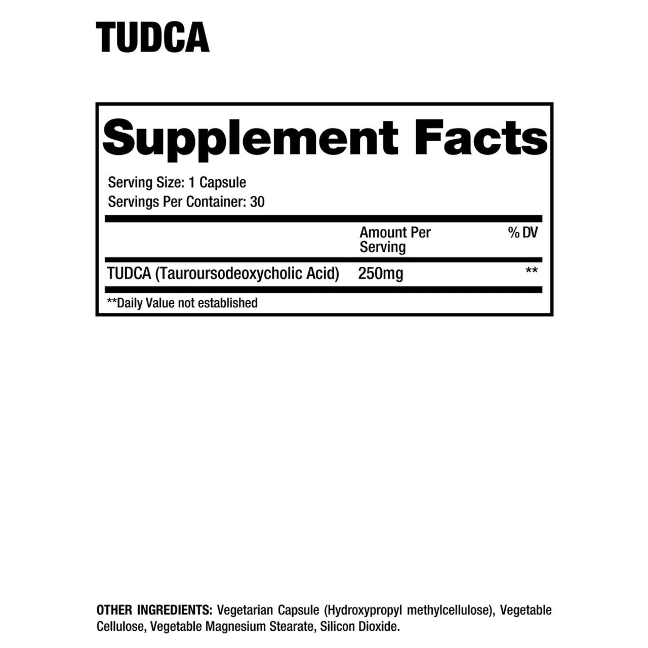 Dragon Pharma TUDCA ingredient label