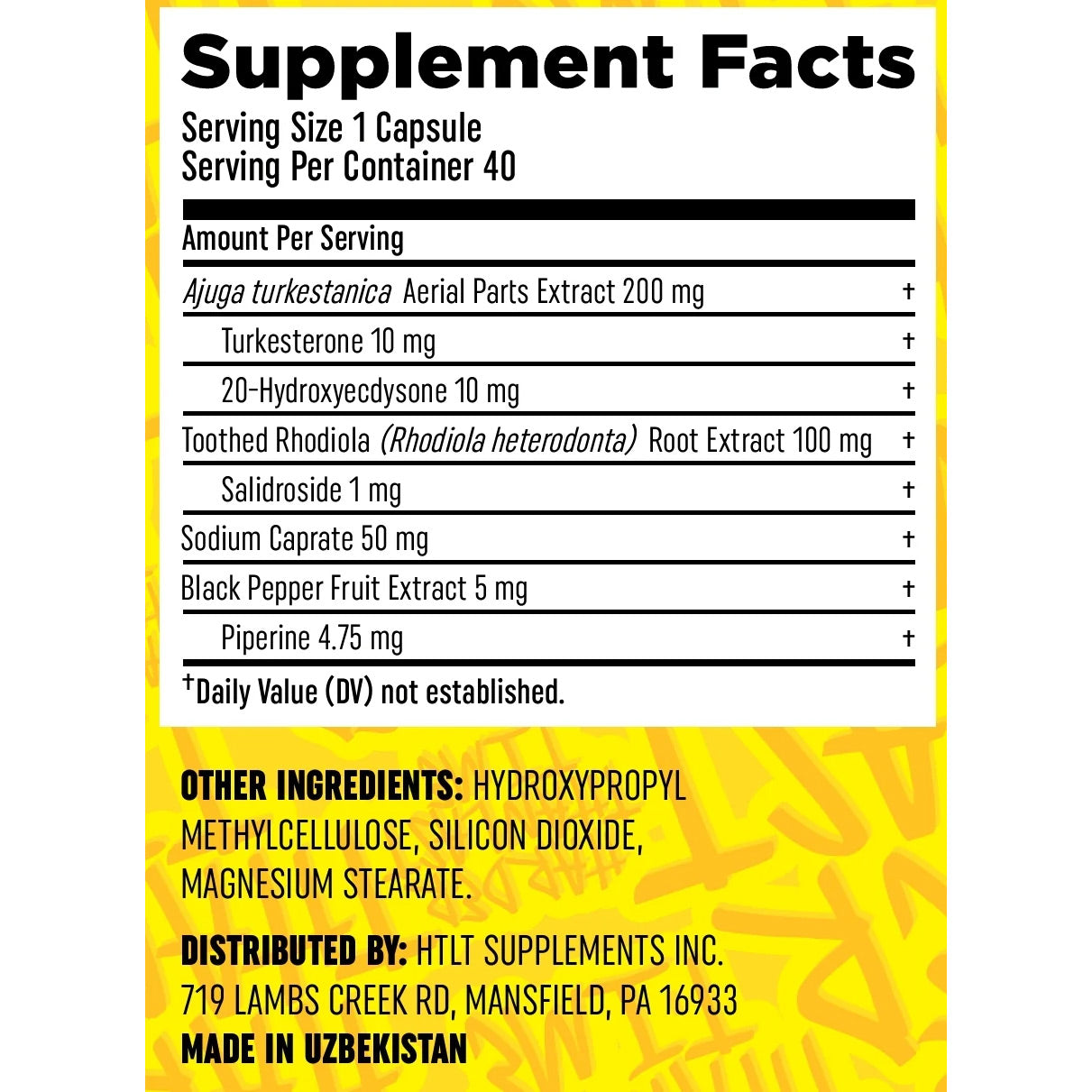 HTLT Turk Builder Max ingredient label 2