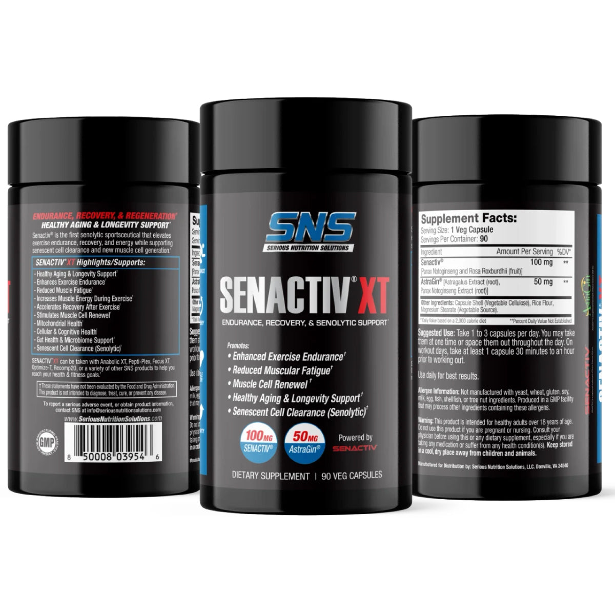 SNS Senactiv XT ingredient label