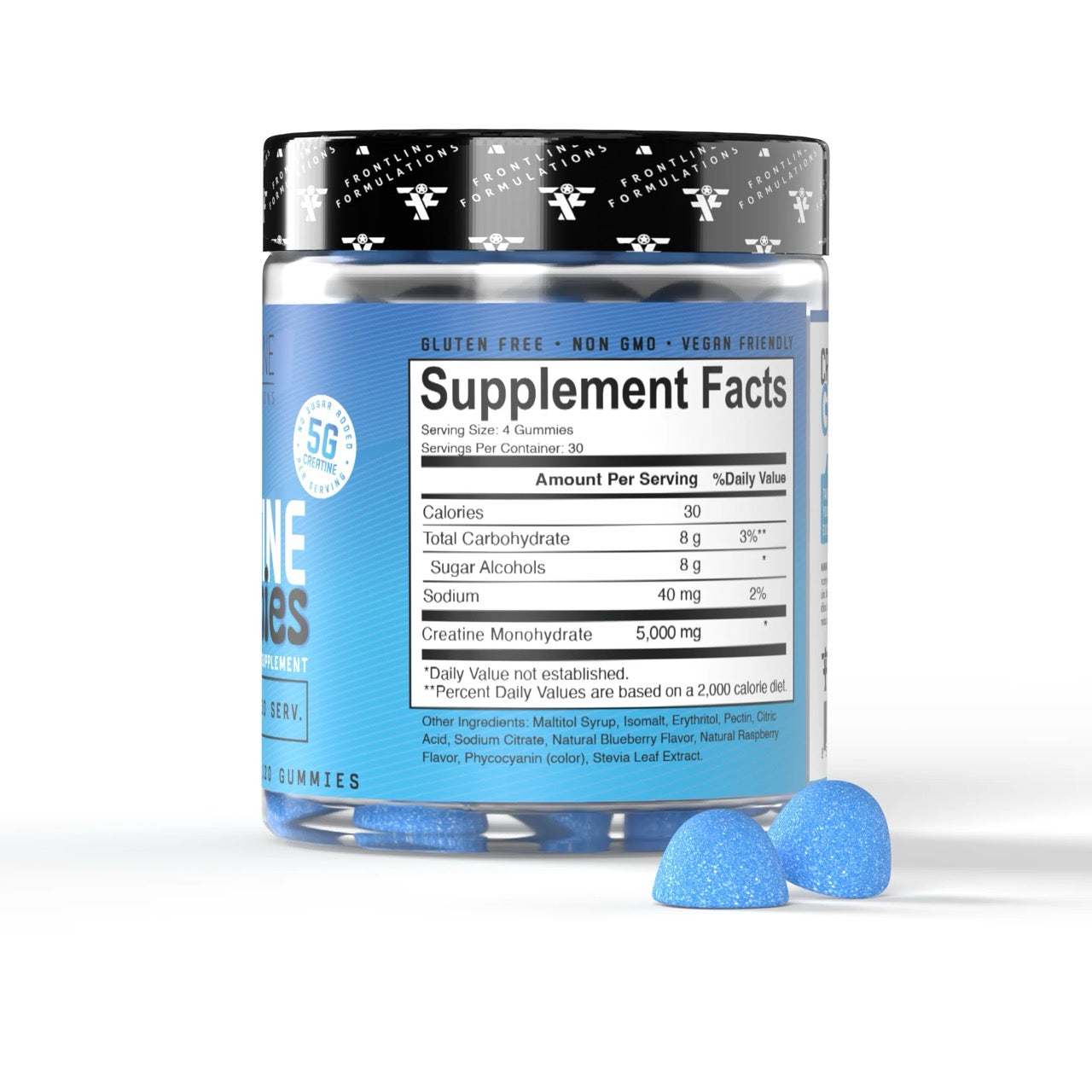 Frontline Creatine Gummies ingredient label