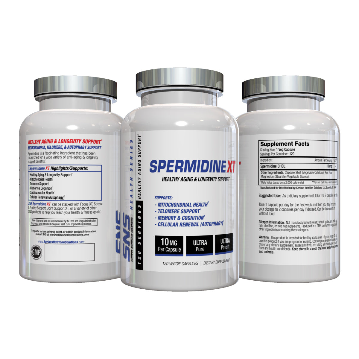 SNS Spermidine XT ingredient label 2
