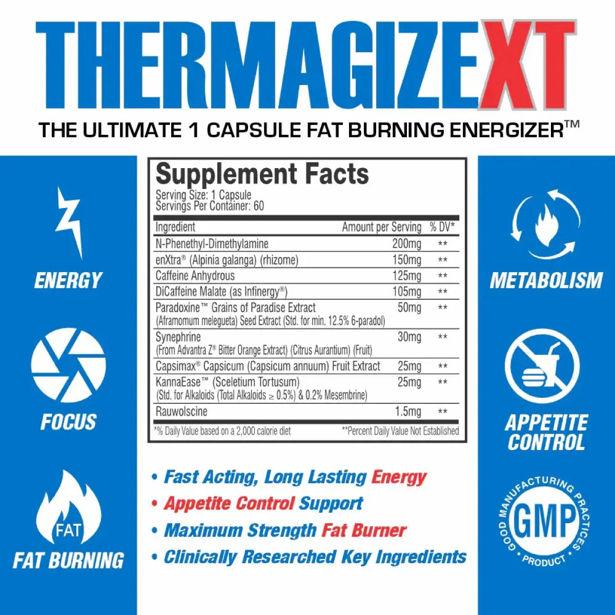 SNS Thermagize XT ingredient label 2
