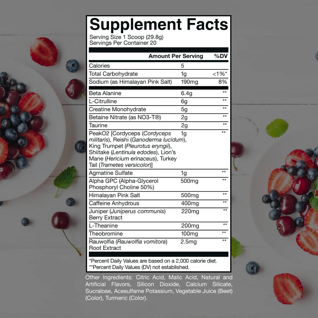 Thuper Thavage Pre Workout ingredient label 6