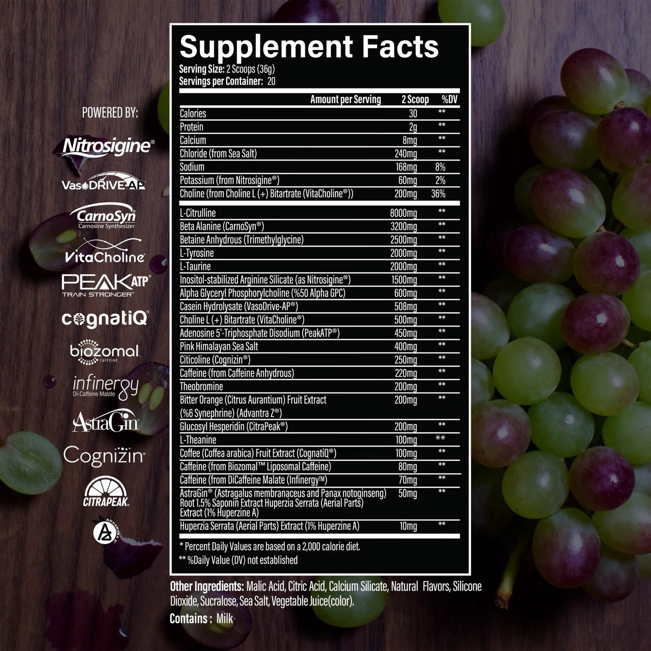 Ultra Pre Workout ingredient label 2